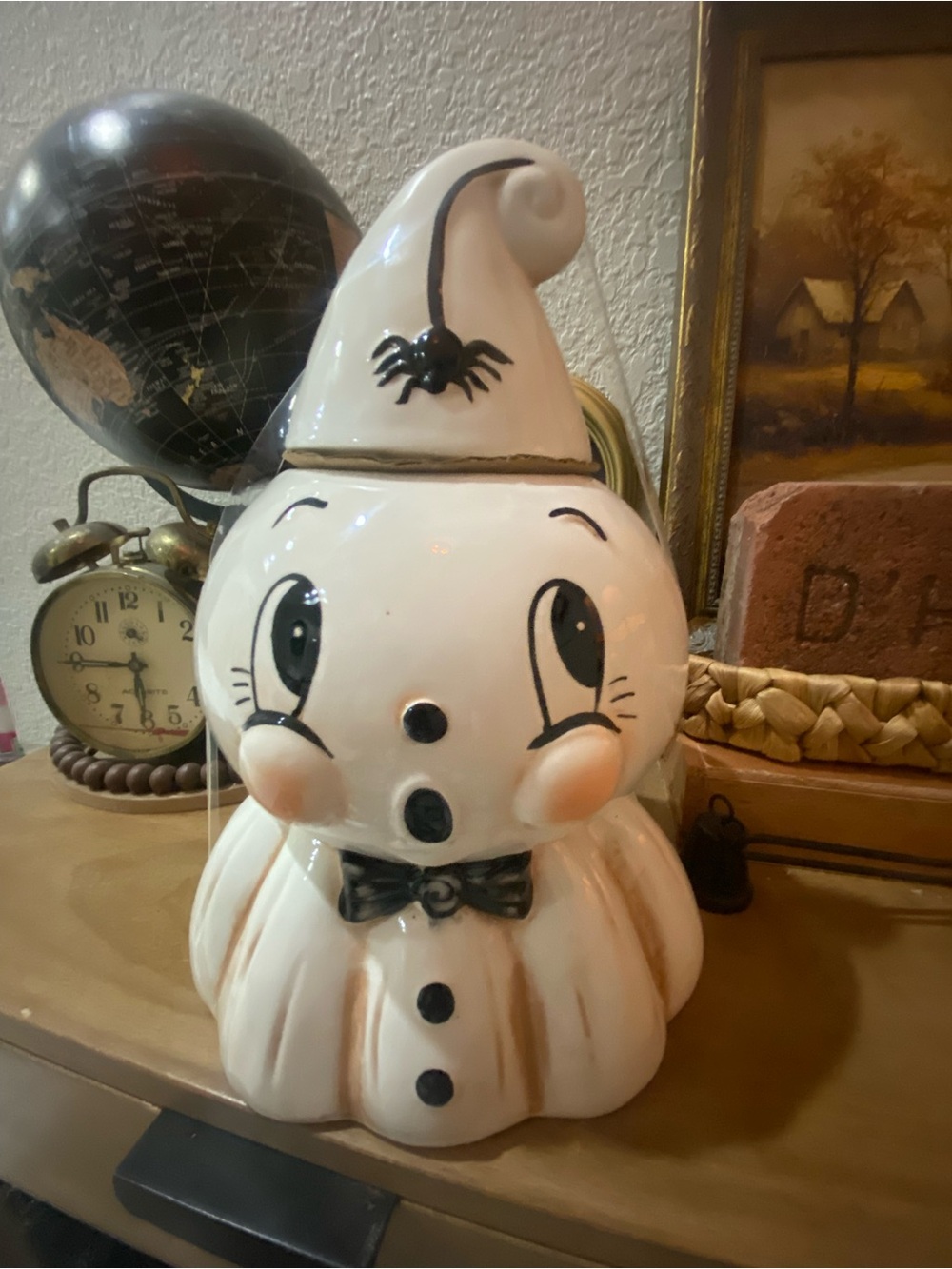 Johanna Parker Ceramic Halloween Ghost Cookie Jar - White